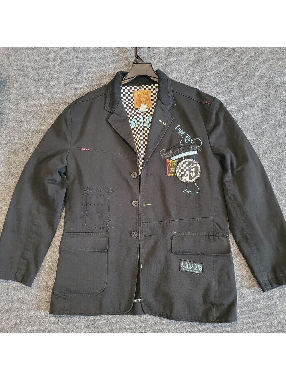 Vintage Live Mechanics Ska Blazer Jacket Mens Size XL Y2K Streetwear Patch 473